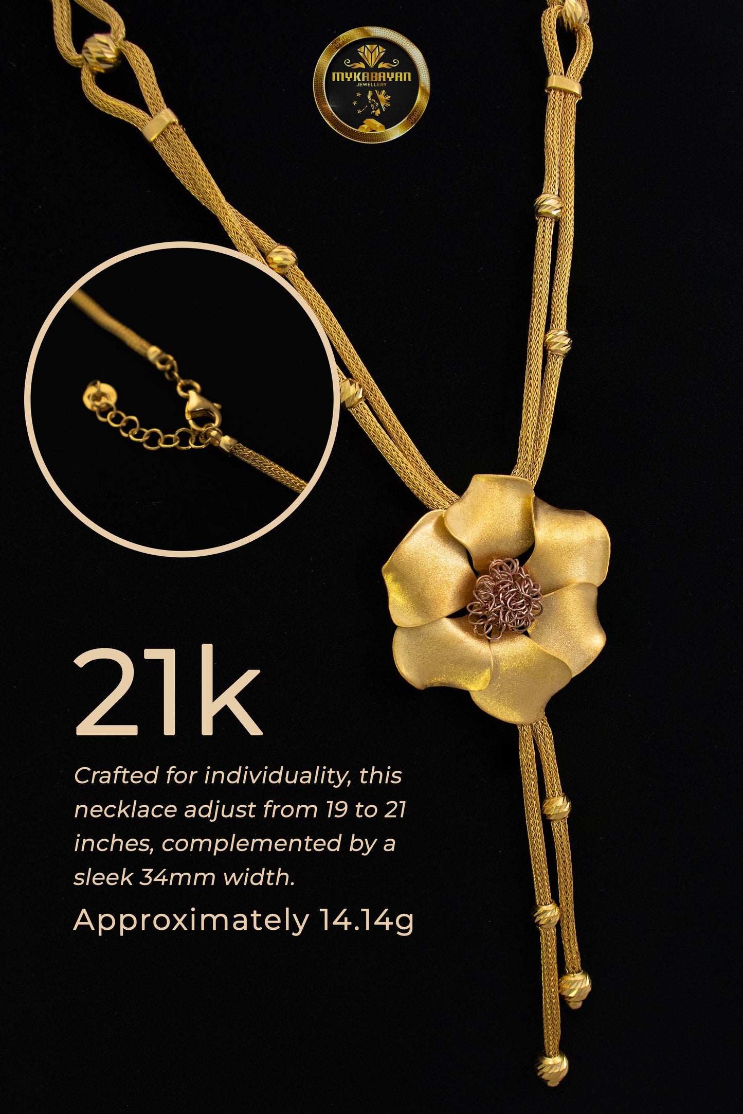 21k Gold Necklace Complete Set