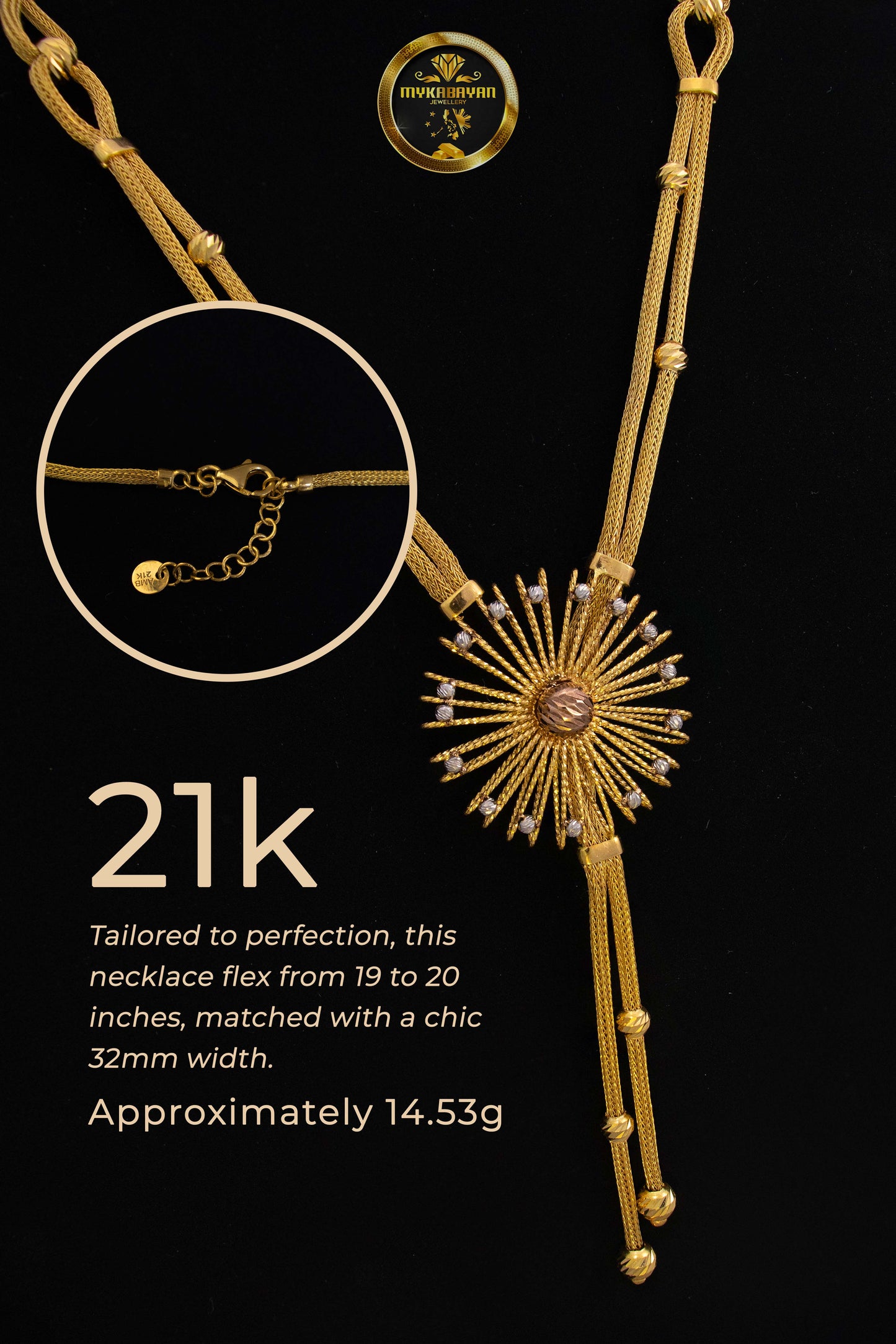 21k Gold Necklace Complete Set