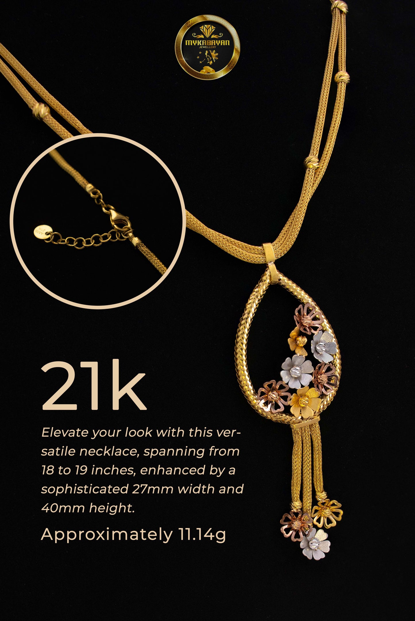 21k Gold Necklace Complete Set