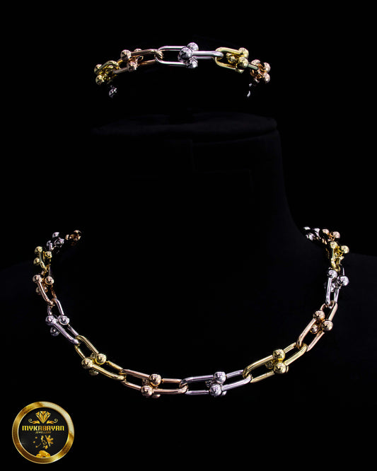 18k  Elegant Gold Chain and Bracelet