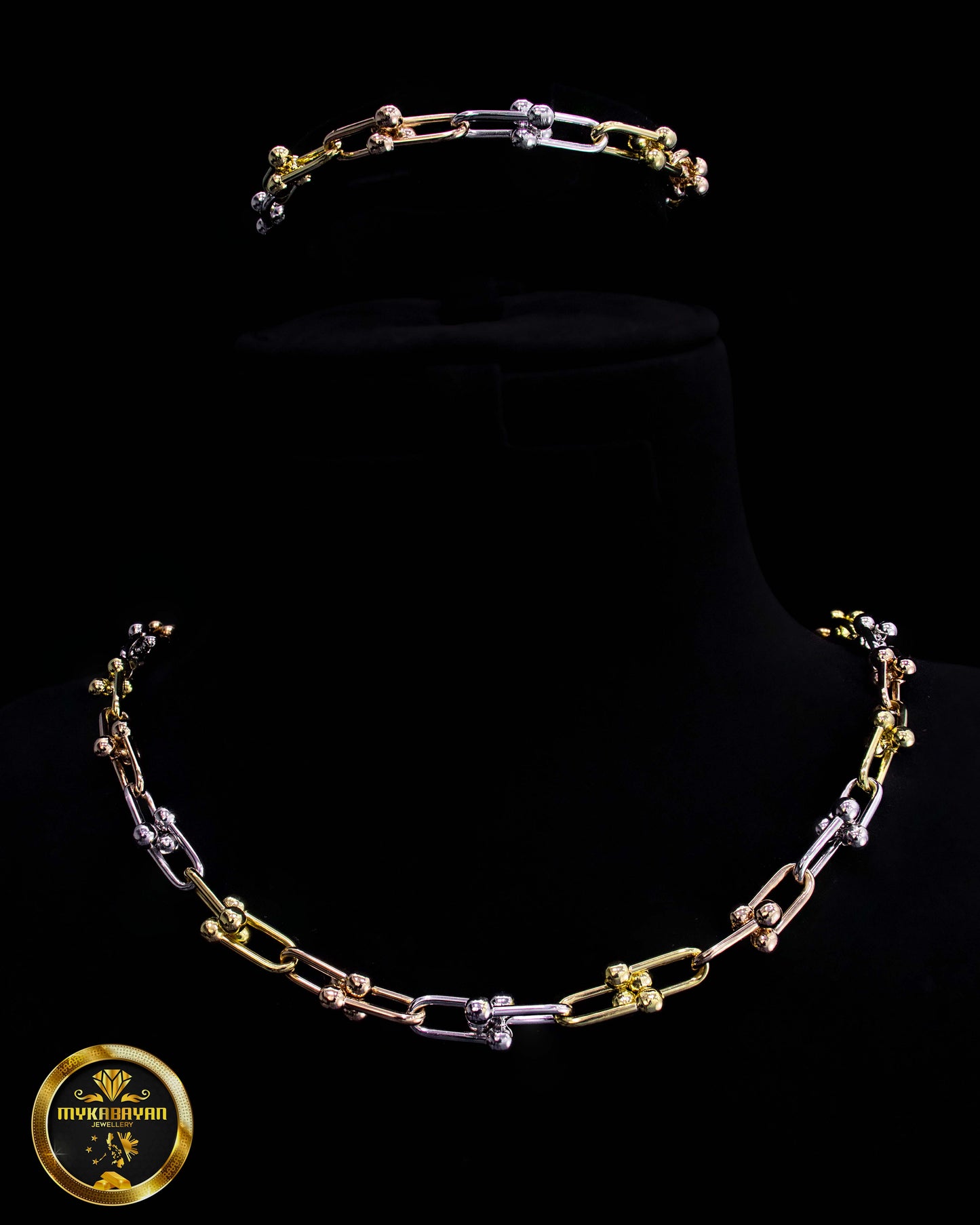 18k  Elegant Gold Chain and Bracelet