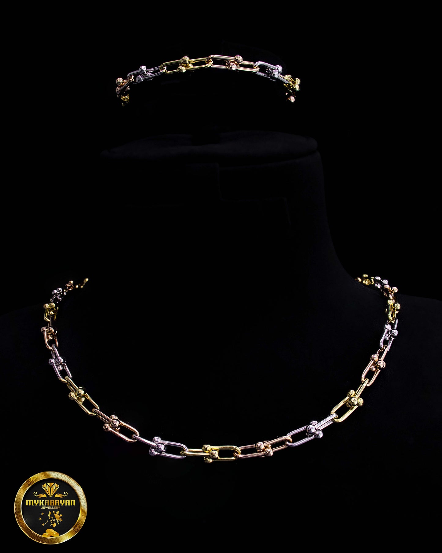 18k  Elegant Gold Chain and Bracelet